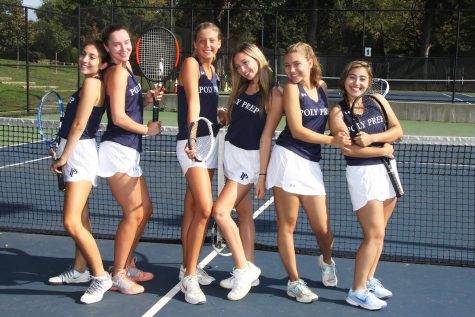 Seniors on the Girls' Varsity Tennis Team.
