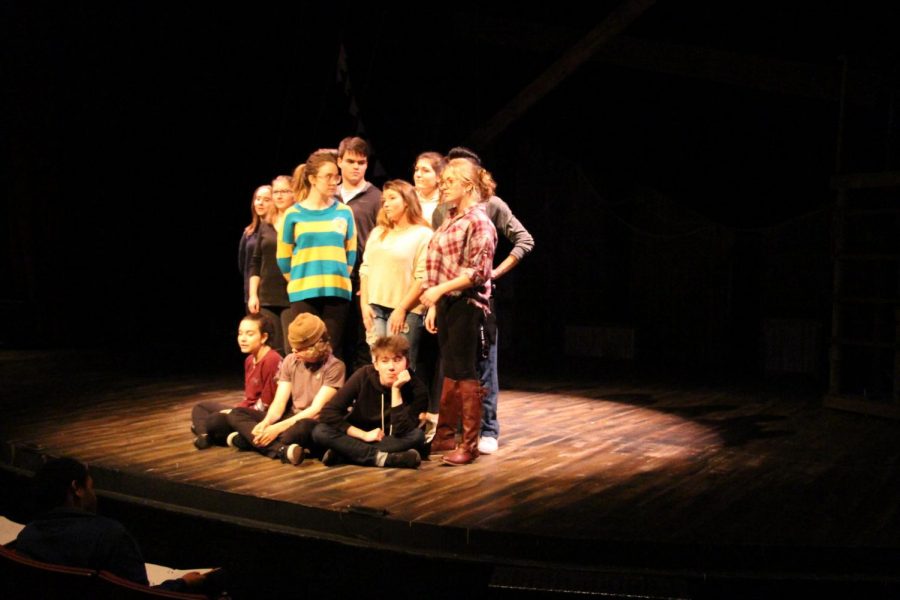 The cast of Peter and the Starcatcher prepare for opening night.
